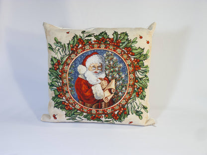 Housse de coussin Noël décors père Noël