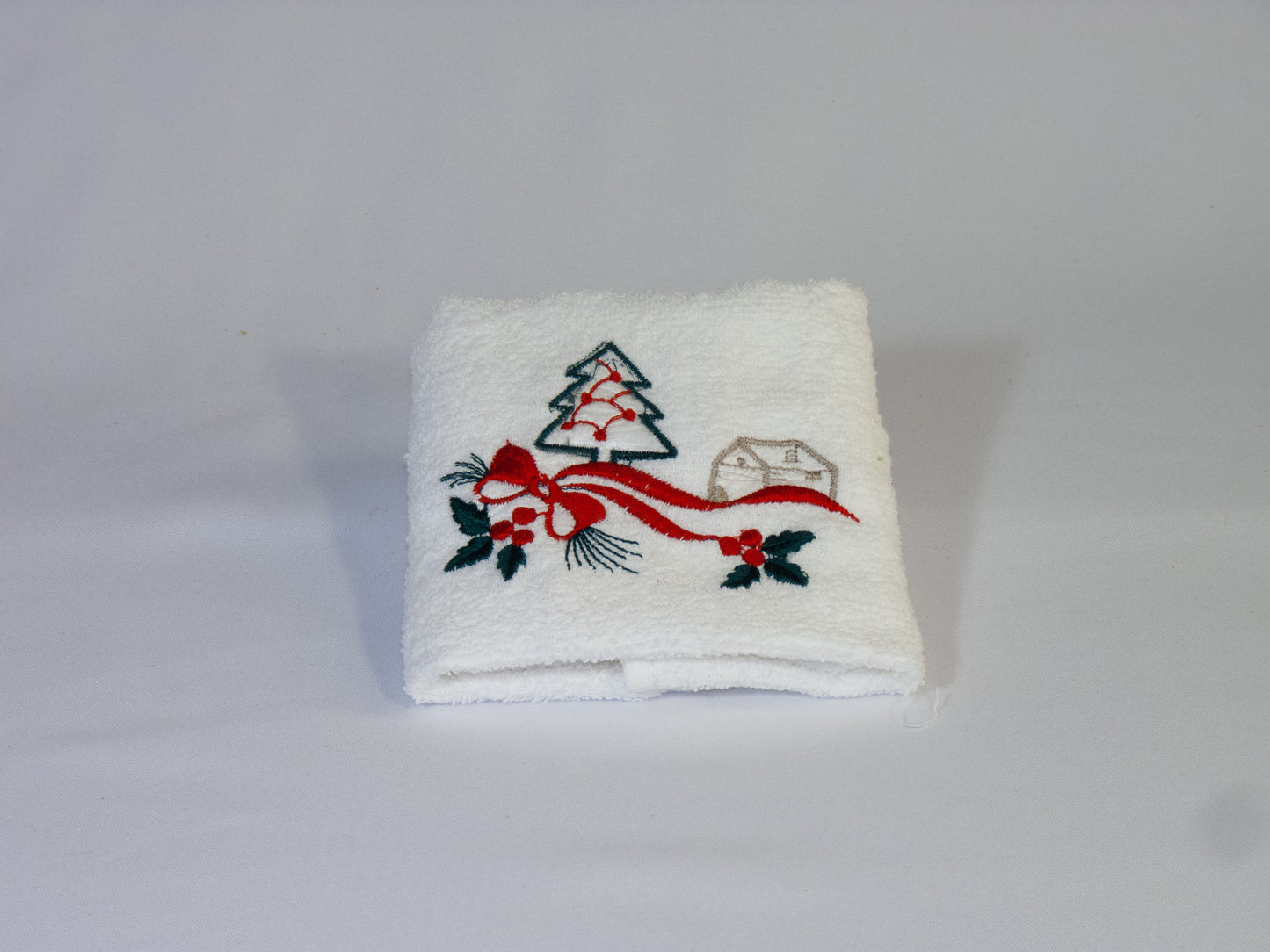 Serviette de Noël pour invité broderie paysage