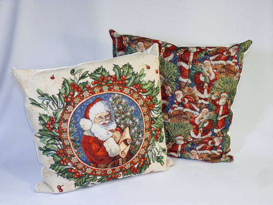 Housse de coussin Noël décors père Noël